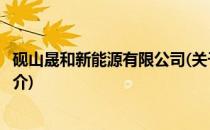 砚山晟和新能源有限公司(关于砚山晟和新能源有限公司的简介)