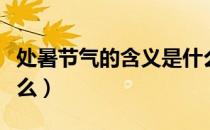 处暑节气的含义是什么（处暑节气的含义是什么）