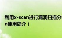 利用x-scan进行漏洞扫描分析（网站漏洞扫描工具之X-Scan使用简介）