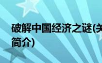 破解中国经济之谜(关于破解中国经济之谜的简介)