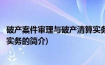 破产案件审理与破产清算实务(关于破产案件审理与破产清算实务的简介)