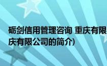 砺剑信用管理咨询 重庆有限公司(关于砺剑信用管理咨询 重庆有限公司的简介)