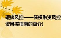 硬核风控——债权融资风控指南(关于硬核风控——债权融资风控指南的简介)