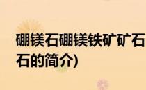 硼镁石硼镁铁矿矿石(关于硼镁石硼镁铁矿矿石的简介)