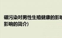 硼污染对男性生殖健康的影响(关于硼污染对男性生殖健康的影响的简介)