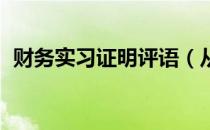 财务实习证明评语（从网上下载MP4视频）