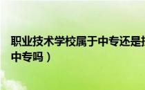 职业技术学校属于中专还是技校（技工学校与职业学校属于中专吗）