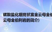 碳酸盐化细斑状富金云母金伯利岩(关于碳酸盐化细斑状富金云母金伯利岩的简介)