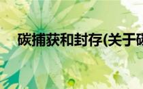 碳捕获和封存(关于碳捕获和封存的简介)