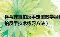 乒乓球直拍反手定型教学视频（教你如何快速掌握乒乓球横拍反手技术练习方法）