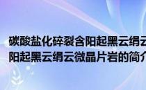 碳酸盐化碎裂含阳起黑云绢云微晶片岩(关于碳酸盐化碎裂含阳起黑云绢云微晶片岩的简介)