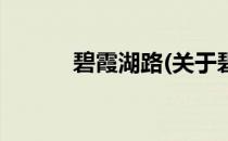 碧霞湖路(关于碧霞湖路的简介)