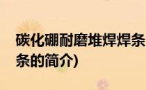 碳化硼耐磨堆焊焊条(关于碳化硼耐磨堆焊焊条的简介)