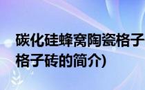 碳化硅蜂窝陶瓷格子砖(关于碳化硅蜂窝陶瓷格子砖的简介)