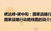 碳达峰·碳中和：国家战略行动路线图(关于碳达峰·碳中和：国家战略行动路线图的简介)