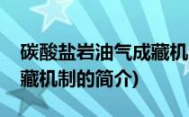 碳酸盐岩油气成藏机制(关于碳酸盐岩油气成藏机制的简介)