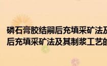 磷石膏胶结嗣后充填采矿法及其制浆工艺(关于磷石膏胶结嗣后充填采矿法及其制浆工艺的简介)
