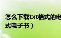 怎么下载txt格式的电子书（怎么样下载txt格式电子书）