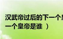 汉武帝过后的下一个皇帝是谁（汉武帝后面的一个皇帝是谁 ）