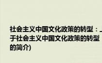 社会主义中国文化政策的转型：上海工人文化宫与当代中国文化政治(关于社会主义中国文化政策的转型：上海工人文化宫与当代中国文化政治的简介)