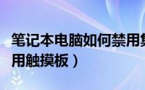 笔记本电脑如何禁用集显（笔记本电脑如何禁用触摸板）
