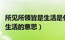 所见所领皆是生活是什么意思（所见所领皆是生活的意思）