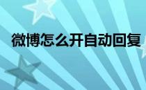 微博怎么开自动回复（微博怎么开通会员）
