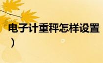 电子计重秤怎样设置（电子计重秤的使用方法）