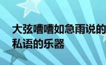 大弦嘈嘈如急雨说的是什么乐器 小弦切切如私语的乐器