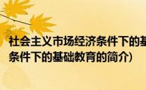 社会主义市场经济条件下的基础教育(关于社会主义市场经济条件下的基础教育的简介)