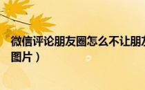 微信评论朋友圈怎么不让朋友看见（微信评论朋友圈怎么发图片）