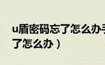 u盾密码忘了怎么办手把手教你（u盾密码忘了怎么办）