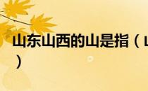 山东山西的山是指（山东山西的山是指哪座山）