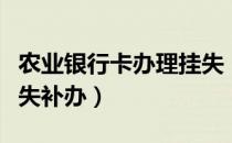 农业银行卡办理挂失（农业银行卡丢失如何挂失补办）