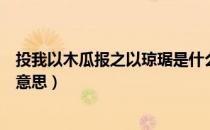 投我以木瓜报之以琼琚是什么意思（投我以木瓜报以琼琚的意思）