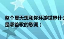 整个夏天想和你环游世界什么歌（整个夏天想和你环游世界是哪首歌的歌词）