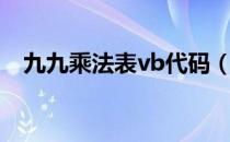 九九乘法表vb代码（九九乘法表vb代码）