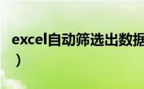 excel自动筛选出数据（Excel自动筛选怎么用）
