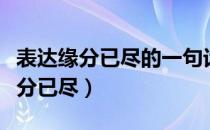 表达缘分已尽的一句话有哪些（一句话表示缘分已尽）