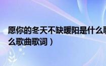 愿你的冬天不缺暖阳是什么歌曲（愿你的冬天不缺暖阳是什么歌曲歌词）