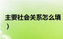 主要社会关系怎么填（主要社会关系该怎么填）