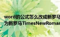 word的公式怎么改成新罗马字体（word插入公式设置字体为新罗马TimesNewRoman）