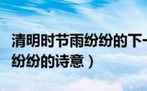 清明时节雨纷纷的下一句是什么（清明时节雨纷纷的诗意）