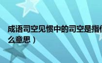 成语司空见惯中的司空是指什么（成语司空见惯中的司空什么意思）