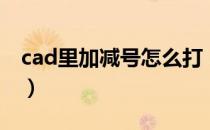 cad里加减号怎么打（cad加减号一起怎么打）