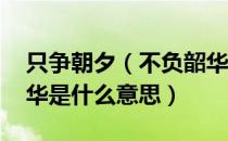 只争朝夕（不负韶华的意思 只争朝夕不负韶华是什么意思）