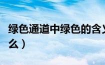 绿色通道中绿色的含义（绿色通道中绿色指什么）