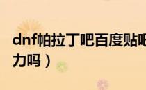dnf帕拉丁吧百度贴吧（DNF帕拉丁怎么样暴力吗）