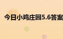 今日小鸡庄园5.6答案 今日小鸡庄园的答案