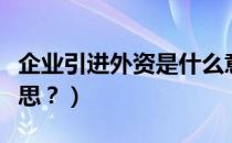企业引进外资是什么意思（引进外资是什么意思？）